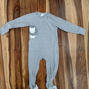 Footed zip one piece pajamas with lion image! EUC